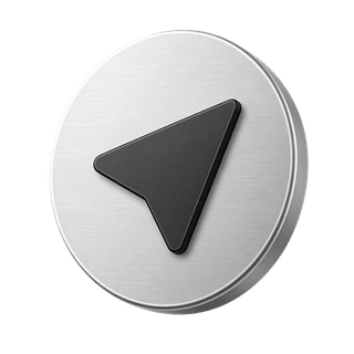 Decorative 3D arrow icon representing sending, featured on the contact us page