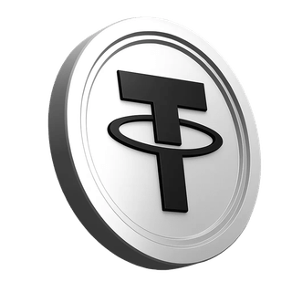 USDT coin graphic by Tether, shown in the platform's information section